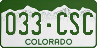 CO license plate 033CSC