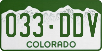 CO license plate 033DDV