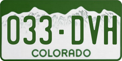 CO license plate 033DVH