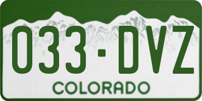 CO license plate 033DVZ