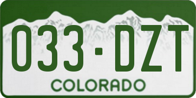 CO license plate 033DZT