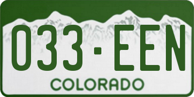CO license plate 033EEN