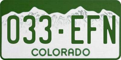 CO license plate 033EFN