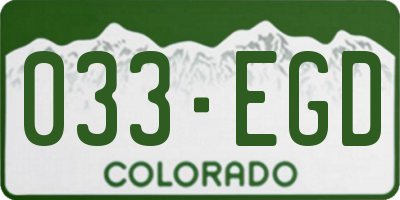 CO license plate 033EGD