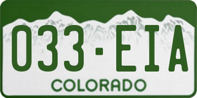 CO license plate 033EIA