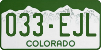 CO license plate 033EJL