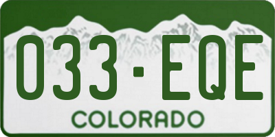 CO license plate 033EQE