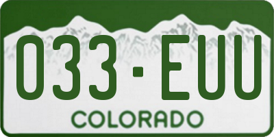 CO license plate 033EUU