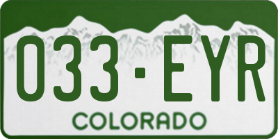 CO license plate 033EYR