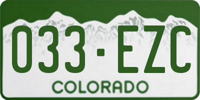 CO license plate 033EZC
