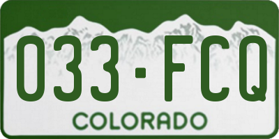 CO license plate 033FCQ