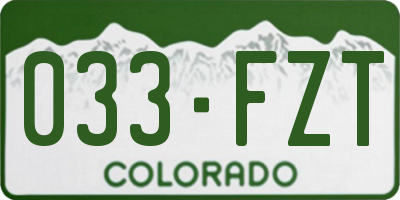 CO license plate 033FZT