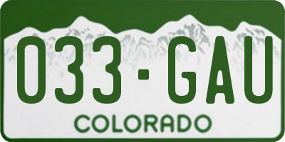 CO license plate 033GAU