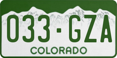 CO license plate 033GZA