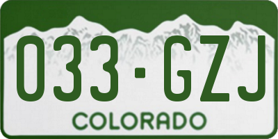 CO license plate 033GZJ
