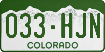 CO license plate 033HJN