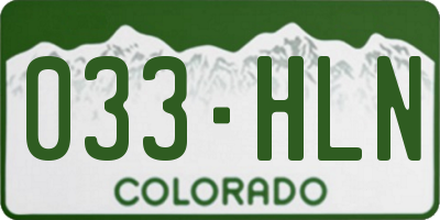 CO license plate 033HLN