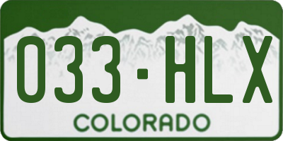CO license plate 033HLX