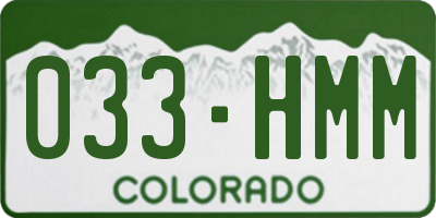 CO license plate 033HMM