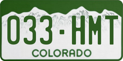 CO license plate 033HMT