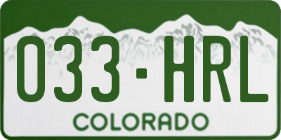 CO license plate 033HRL