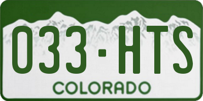 CO license plate 033HTS