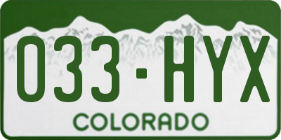 CO license plate 033HYX