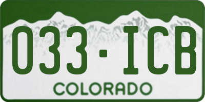 CO license plate 033ICB