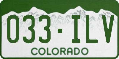 CO license plate 033ILV