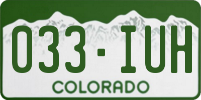CO license plate 033IUH