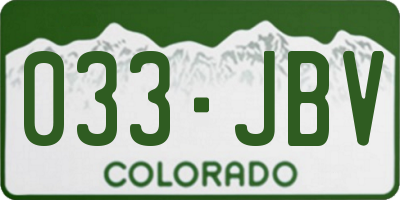 CO license plate 033JBV