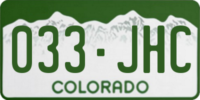 CO license plate 033JHC