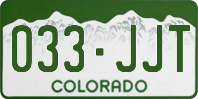 CO license plate 033JJT