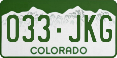 CO license plate 033JKG