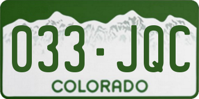 CO license plate 033JQC