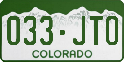 CO license plate 033JTO