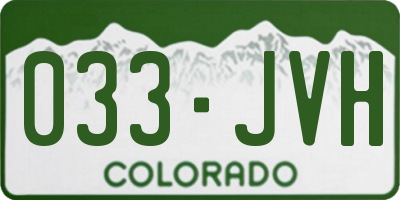 CO license plate 033JVH