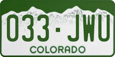 CO license plate 033JWU