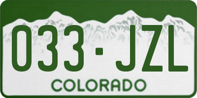 CO license plate 033JZL