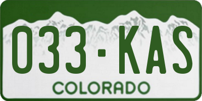 CO license plate 033KAS