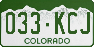 CO license plate 033KCJ