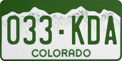 CO license plate 033KDA