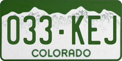 CO license plate 033KEJ