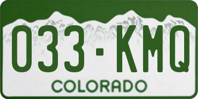 CO license plate 033KMQ