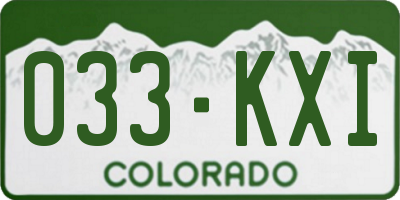 CO license plate 033KXI