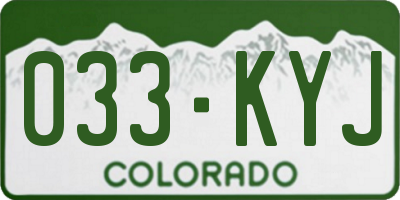 CO license plate 033KYJ
