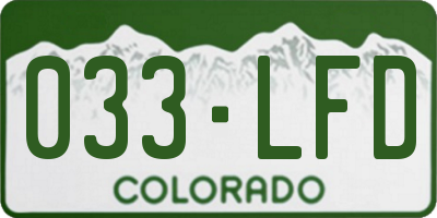 CO license plate 033LFD