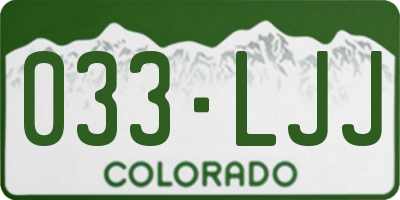 CO license plate 033LJJ