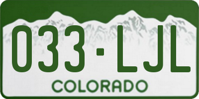 CO license plate 033LJL
