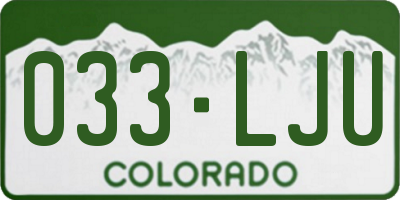 CO license plate 033LJU